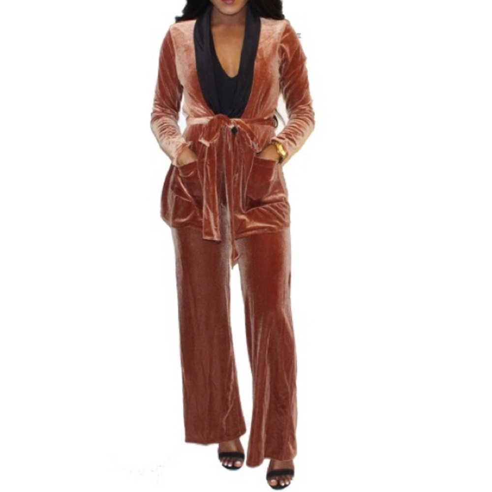 New 2 Piece Matching Set Jacket High Waist Pant